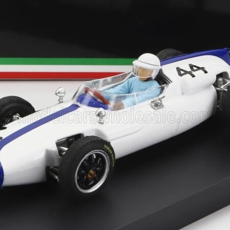 BRUMM 1/43 COOPER | F1  T56 N 44 BELGIUM GP 1961 M.GREGORY - WITH DRIVER FIGURE | WHITE BLUE