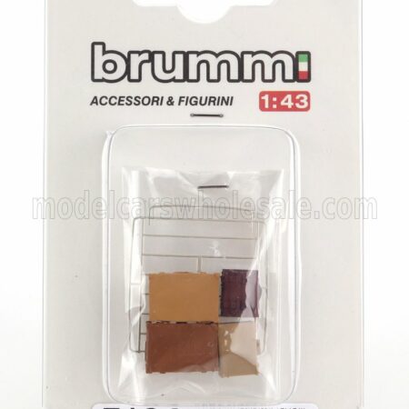 BRUMM 1/43 ACCESSORIES | SET 4X VALIGIE + PORTAPACCHI - SUITCASES + RACK | 2 TONE BROWN