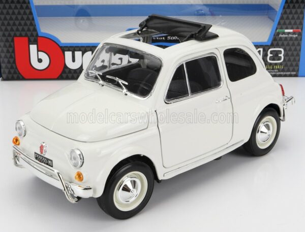 BURAGO 1/16 FIAT | 500L OPEN ROOF 1968 | WHITE