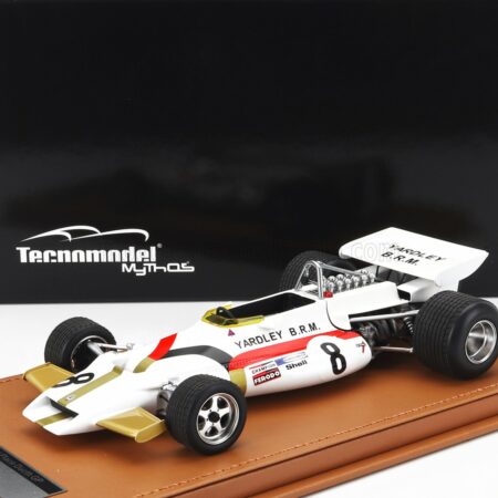 TECNOMODEL 1/18 BRM | F1 P160 N 8 2nd GP DUTCH 1971 PEDRO RODRIGUEZ | WHITE RED GOLD