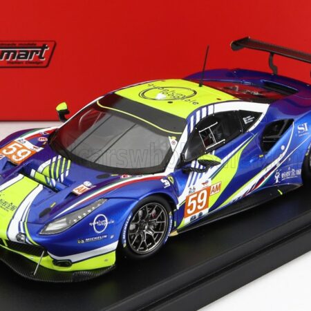 LOOKSMART 1/43 FERRARI | 488 GTE EVO 3.9L TURBO V8 TEAM INCEPTION RACING N 59 24h LE MANS 2022 A.WEST - C.LEDOGAR - M.KLEIN | BLUE YELLOW