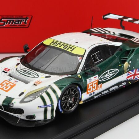 LOOKSMART 1/43 FERRARI | 488 GTE EVO 3.9L TURBO V8 TEAM SPIRIT OF RACE N 55 24h LE MANS 2022 D.CAMERON - M.GRIFFIN - D.PEREL | WHITE GREEN