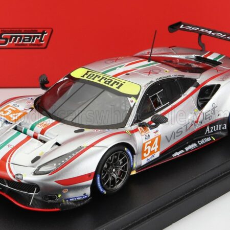 LOOKSMART 1/43 FERRARI | 488 GTE EVO 3.9L TURBO V8 TEAM AF CORSE N 54 24h LE MANS 2022 T.FLOHR - F.CASTELLACCI - N.CASSIDY | SILVER