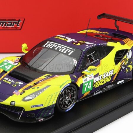 LOOKSMART 1/43 FERRARI | 488 GTE EVO 3.9L TURBO V8 TEAM RILEY MOTORTSPORT N 74 24h LE MANS 2022 F.FRAGA - S.BIRD - S.VAN GISBERGEN | YELLOW PURPLE