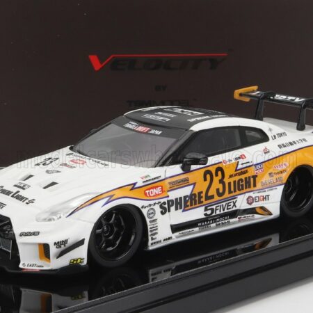 TRUESCALE 1/43 NISSAN | 35GT-RR LB-SILHOUETTE N 23 WORKS LIBERTY WALK 2020 | WHITE YELLOW BLACK