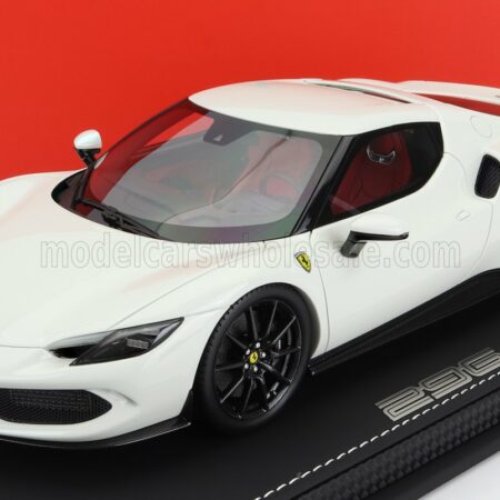 BBR-MODELS 1/18 FERRARI | 296 GTB HYBRID 830HP V6 2021 - CON VETRINA - WITH SHOWCASE | BIANCO AVUS - WHITE