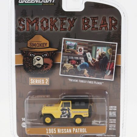 GREENLIGHT 1/64 NISSAN | PATROL CLOSED 1965 - SMOKEY BEAR | YELLOW BLACK