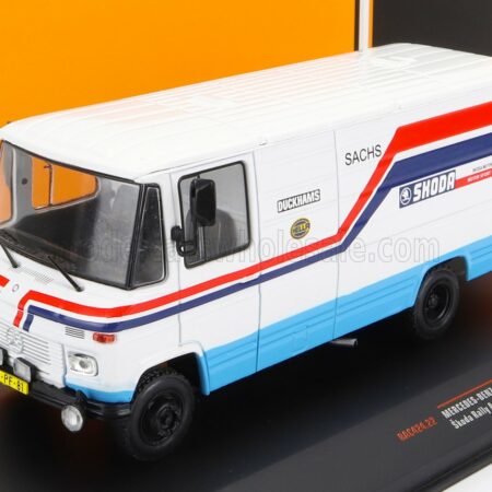 IXO-MODELS 1/43 MERCEDES BENZ | 508D VAN SKODA RALLY ASSISTANCE 1984 | WHITE LIGHT BLUE