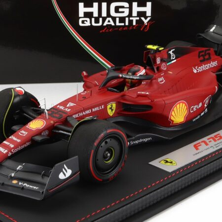 BBR-MODELS 1/18 FERRARI | F1-75 TEAM SCUDERIA FERRARI N 55 2nd BAHRAIN GP 2022 CARLOS SAINZ - CON VETRINA - WITH SHOWCASE | RED