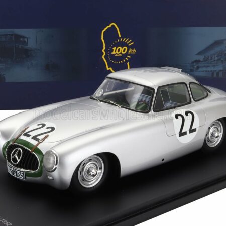 SPARK-MODEL 1/18 MERCEDES BENZ | 300SL 3.0L S6 TEAM DAIMLER-BENZ A.G. N 22 24h LE MANS 1952 K.KLING - H.KLENK | SILVER