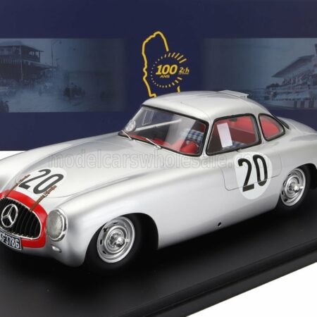 SPARK-MODEL 1/18 MERCEDES BENZ | 300SL 3.0L S6 TEAM DAIMLER-BENZ A.G. N 20 2nd 24h LE MANS 1952 T.HELFRICH - N.NIEDERMAYER | SILVER