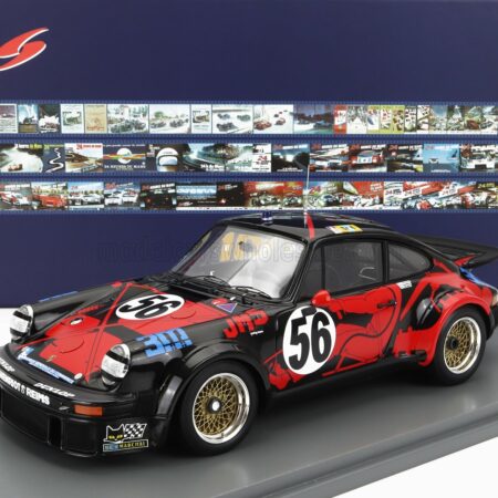 SPARK-MODEL 1/18 PORSCHE | 911 934 TEAM JMS RACING ASA CACHIA N 56 24h LE MANS 1977 J.L.BOUSQUET - C.GRANDET - P.DAGOREAU | BLACK RED