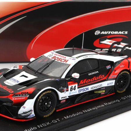 SPARK-MODEL 1/43 HONDA | NSX-GT TEAM MODULO NAKAJIAMA RACING N 64 GT500 CLASS SUPER GT 2022 T.IZAWA - H.OTSU | WHITE RED BLACK