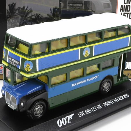 MOTOR-MAX 1/36 DECKER | DIORAMA - AUTOBUS 1960 - 007 JAMES BOND - LIVE AND LET DIE - VIVI E LASCIA MORIRE | BLUE GREEN