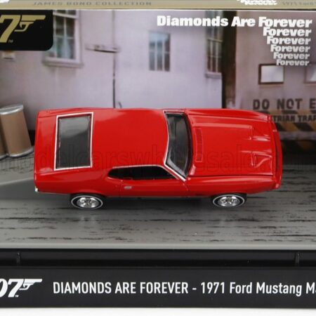 MOTOR-MAX 1/64 FORD USA | MUSTANG MACH-1 COUPE 1971 - 007 JAMES BOND - DIAMONDS ARE FOREVER - UNA CASCATA DI DIAMANTI | RED