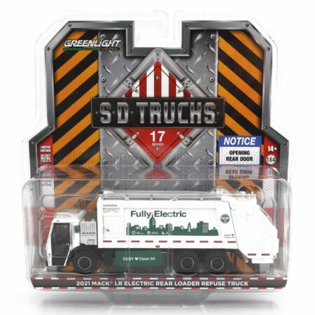 GREENLIGHT 1/64 MACK | LR REAR REFUSE TRUCK CASSONE RIBALTABILE 3-ASSI 2021 - TRASPORTO RIFIUTI | WHITE