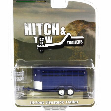 GREENLIGHT 1/64 TRAILER | 14-FOOT LIVESTOCK - TRASPORTO ANIMALI BESTIAME | BLUE