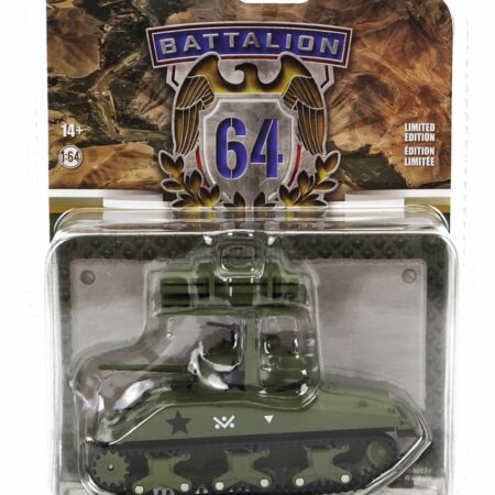 GREENLIGHT 1/64 TANK | M4 SHERMAN USA ARMY WORLD WAR II 1945 | MILITARY GREEN