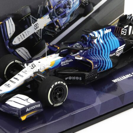 MINICHAMPS 1/43 WILLIAMS | F1  FW43B MERCEDES M12 EQ POWER+ TEAM  WILLIAMS RACING N 63 SAUDI ARABIA GP 2021 GEORGE RUSSEL | WHITE LIGHT BLUE