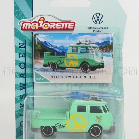 MAJORETTE 1/64 VOLKSWAGEN | T1 DOUBLE CABINE PICK-UP 1962 | LIGHT GREEN