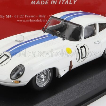 BEST-MODEL 1/43 JAGUAR | E-TYPE 3.8L S6 COUPE TEAM BRIGGS CUNNINGHAM N 10 4th 24h LE MANS 1962 B.CUNNINGHAM - R.SALVADORI | WHITE BLUE