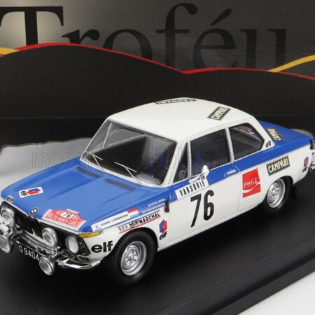 TROFEU 1/43 BMW | 2002 Ti (night version) N 76 RALLY MONTECARLO 1973 A.KRIDEL - J.BRANDENBURGER | BLUE WHITE