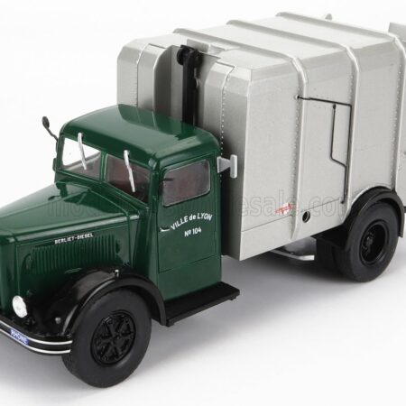 EDICOLA 1/43 BERLIET | GDR 7W TRUCK TRASPORTO RACCOLTA RIFIUTI URBANI 2-ASSI 1954 | GREEN WHITE