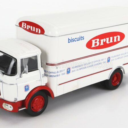 EDICOLA 1/43 BERLIET | GAK TRUCK BISCUIT BRUN 2-ASSI 1959 | WHITE RED