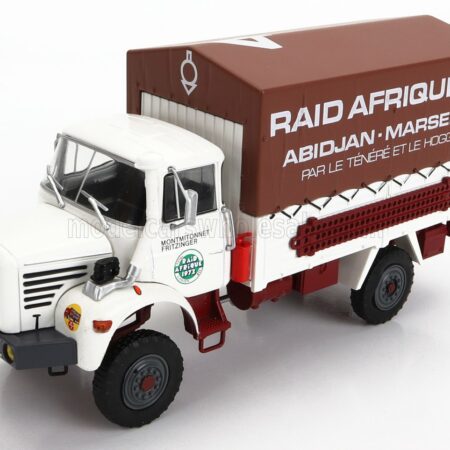 EDICOLA 1/43 BERLIET | L64 TRUCK TELONATO N 4 RALLY RAID AFRIQUE ABIDJAN - MARSEILLE 2-ASSI 1963 | WHITE BROWN