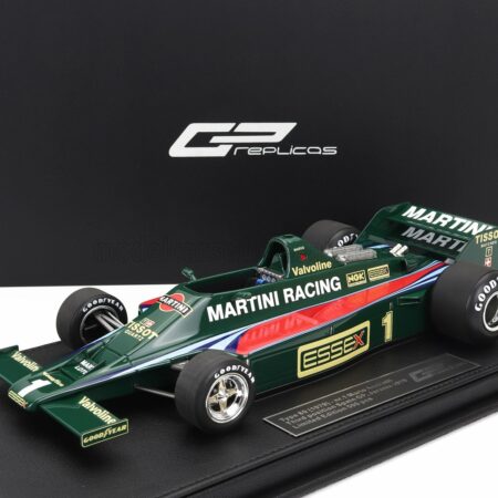 GP-REPLICAS 1/18 LOTUS | LOTUS TYPE 80 MARTINI RACING N 1 3rd SPAIN GP JARAMA (WITH FRONT WINGS) 1979 MARIO ANDRETTI | GREEN RED