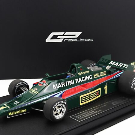 GP-REPLICAS 1/18 LOTUS | LOTUS TYPE 80 MARTINI RACING N 1 (WITHOUT FRONT WINGS) TEST 1979 MARIO ANDRETTI | GREEN RED