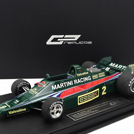 GP-REPLICAS 1/18 LOTUS | LOTUS TYPE 80 MARTINI RACING N 2 (WITHOUT FRONT WINGS) TEST 1979 CARLOS REUTEMANN | GREEN RED