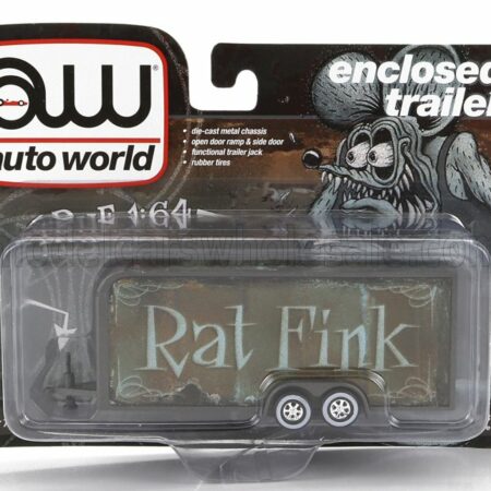 AUTOWORLD 1/64 ACCESSORIES | TRAILER CAR TRANSPORTE RAT FINK 2-ASSI 2000 | BROWN