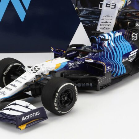 MINICHAMPS 1/18 WILLIAMS | F1  FW43B MERCEDES M12 EQ POWER+ TEAM  WILLIAMS RACING N 63 SAUDI ARABIA GP 2021 GEORGE RUSSEL | WHITE LIGHT BLUE