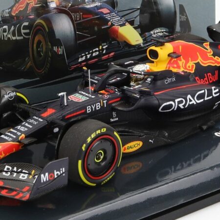 MINICHAMPS 1/43 RED BULL | F1  RB18 TEAM ORACLE RED BULL RACING N 1 WORLD CHAMPION WINNER AZERBAIJAN GP 2022 MAX VERSTAPPEN | MATT BLUE YELLOW RED