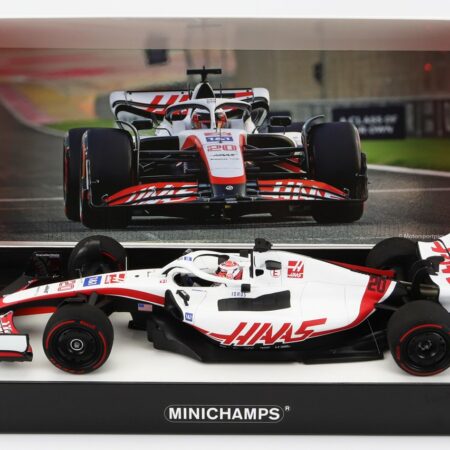 MINICHAMPS 1/18 HAAS | F1  VF-22 FERRARI TEAM HAAS N 20 5th BAHRAIN GP 2022 KEVIN MAGNUSSEN | WHITE BLACK RED