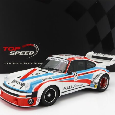 TRUESCALE 1/18 PORSCHE | 911 934/5 TEAM MAX MORITZ VALVOLINE N 8 1000km NURBURGRING 1977 J.BARTH - E.DOREN | WHITE RED LIGHT BLUE