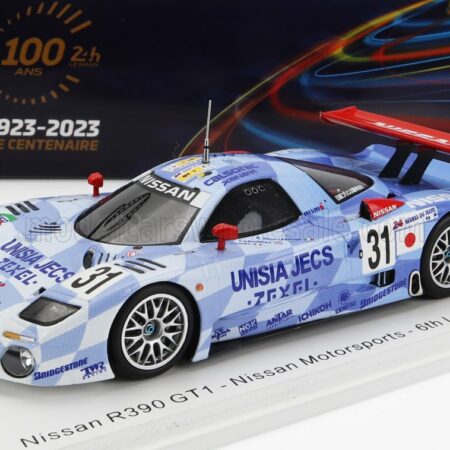 SPARK-MODEL 1/43 NISSAN | R390 GT1 3.5L TURBO TEAM NISSAN MOTORSPORT N 31 24h LE MANS 1998 A.MONTERMINI - E.COMAS - J.LAMMERS | LIGHT BLUE WHITE