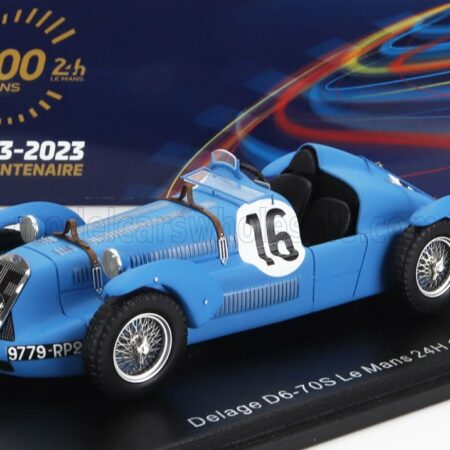 SPARK-MODEL 1/43 DELAGE | D6-70S 3.0L TEAM MARC VERSINI N 16 24h LE MANS 1949 M.VERSINI - G.SERRAUD | LIGHT BLUE