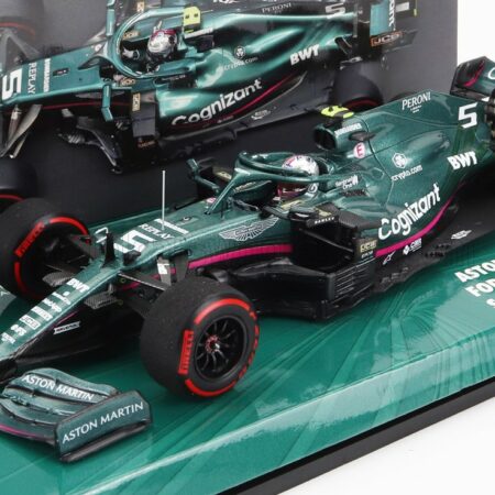 MINICHAMPS 1/43 ASTON MARTIN | F1  AMR21 MERCEDES M12 EQ POWER+ TEAM COGNIZANT FORMULA ONE N 5 5th MONACO GP 2021 SEBASTIAN VETTEL | GREEN MET