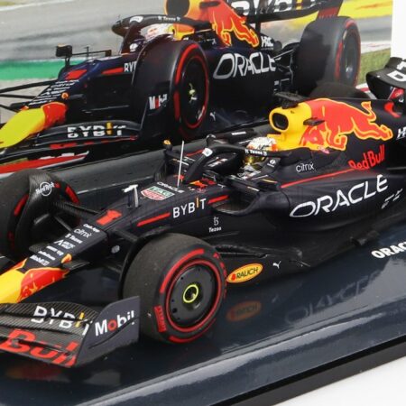 MINICHAMPS 1/43 RED BULL | F1  RB18 TEAM ORACLE RED BULL RACING N 1 WORLD CHAMPION WINNER SPAIN GP 2022 MAX VERSTAPPEN | MATT BLUE YELLOW RED