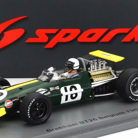 SPARK-MODEL 1/43 BRABHAM | F1  BT26 N 18 BELGIUM GP 1968 JACK BRABHAM | GREEN YELLOW