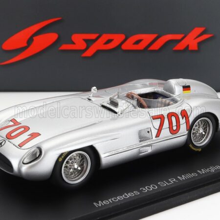 SPARK-MODEL 1/43 MERCEDES BENZ | 300 SLR 3.0L S8 TEAM DAIMLER-BENZ AG N 701 MILLE MIGLIA 1955 K.KLING | SILVER