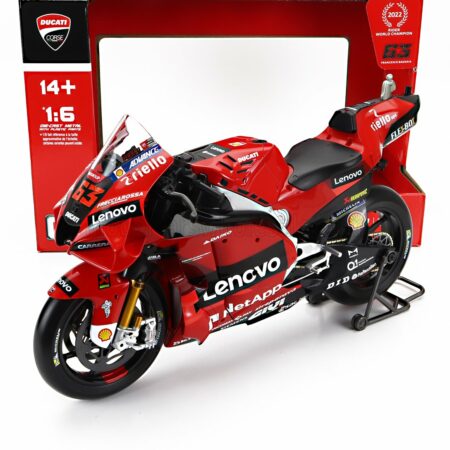 MAISTO 1/6 DUCATI | DESMOSEDICI GP22 TEAM LENOVO N 63 WORLD CHAMPION MOTOGP SEASON 2022 FRANCESCO BAGNAIA | RED