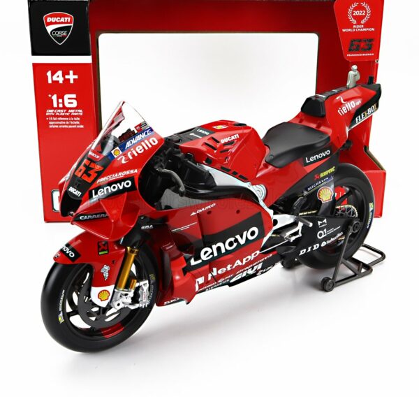 MAISTO 1/6 DUCATI | DESMOSEDICI GP22 TEAM LENOVO N 63 WORLD CHAMPION MOTOGP SEASON 2022 FRANCESCO BAGNAIA | RED