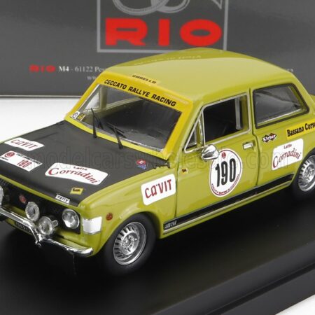 RIO-MODELS 1/43 FIAT | 128 Gr.1 TEAM CECCATO RALLY RACING N 190 RALLY SAN MARTINO DI CASTROZZA 1972 A.BETTEGA - D.BRIGANTINI | GREEN BLACK