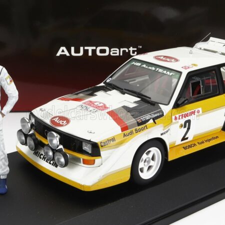 AUTOART 1/18 AUDI | QUATTRO SPORT S1 (night version) N 2 4th RALLY MONTECARLO 1986 WITH FIGURE W.ROHRL - C.GEISTDORFER | YELLOW WHITE RED