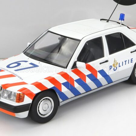 TRIPLE9 1/18 MERCEDES BENZ | 190E (W201) N 67 POLICE DUTCH 1993 | WHITE BLUE RED