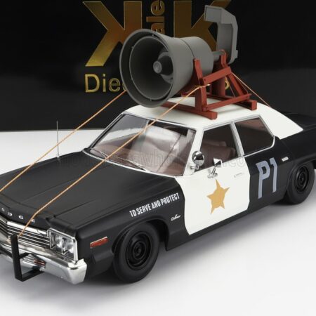 KK-SCALE 1/18 DODGE | MONACO BLUESMOBILE 1974 - LOOK-A-LIKE - WITH THE HORN ON THE ROOF | BLACK WHITE