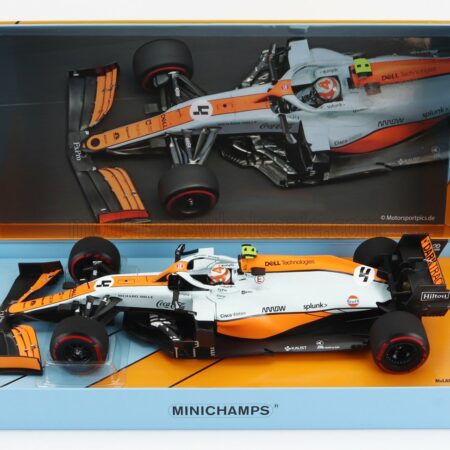 MINICHAMPS 1/18 McLAREN | F1  MCL35L MERCEDES M12 EQ POWER+ TEAM MCLAREN N 4 3rd MONACO GP 2021 LANDO NORRIS | ORANGE LIGHT BLUE